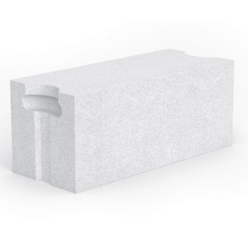 Bloczek z betonu komórkowego Solbet Optimal z uchwytami montażowymi profilowany na wpusty (WU), klasa gęstości 500 || Materiały ścienne - dwuwarstwowe 